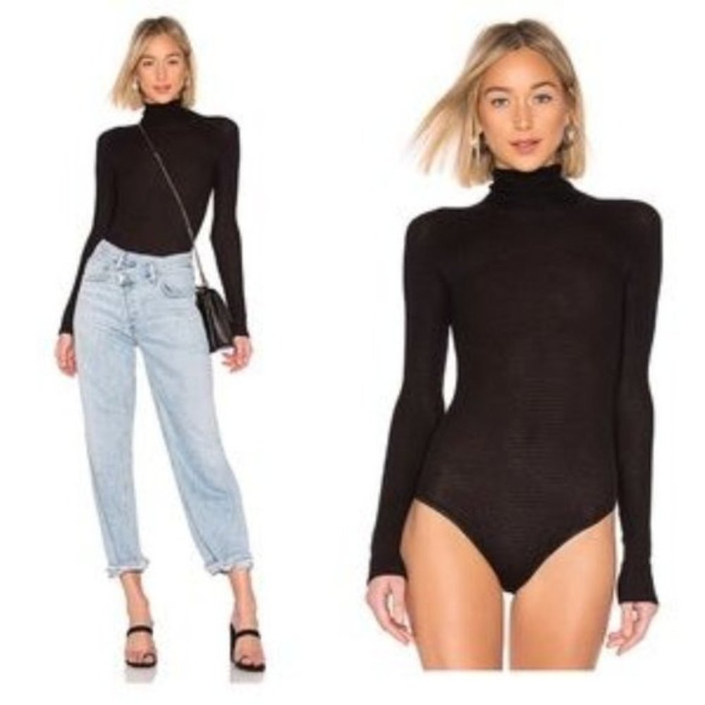 Free People All you Want Bodysuit Black New